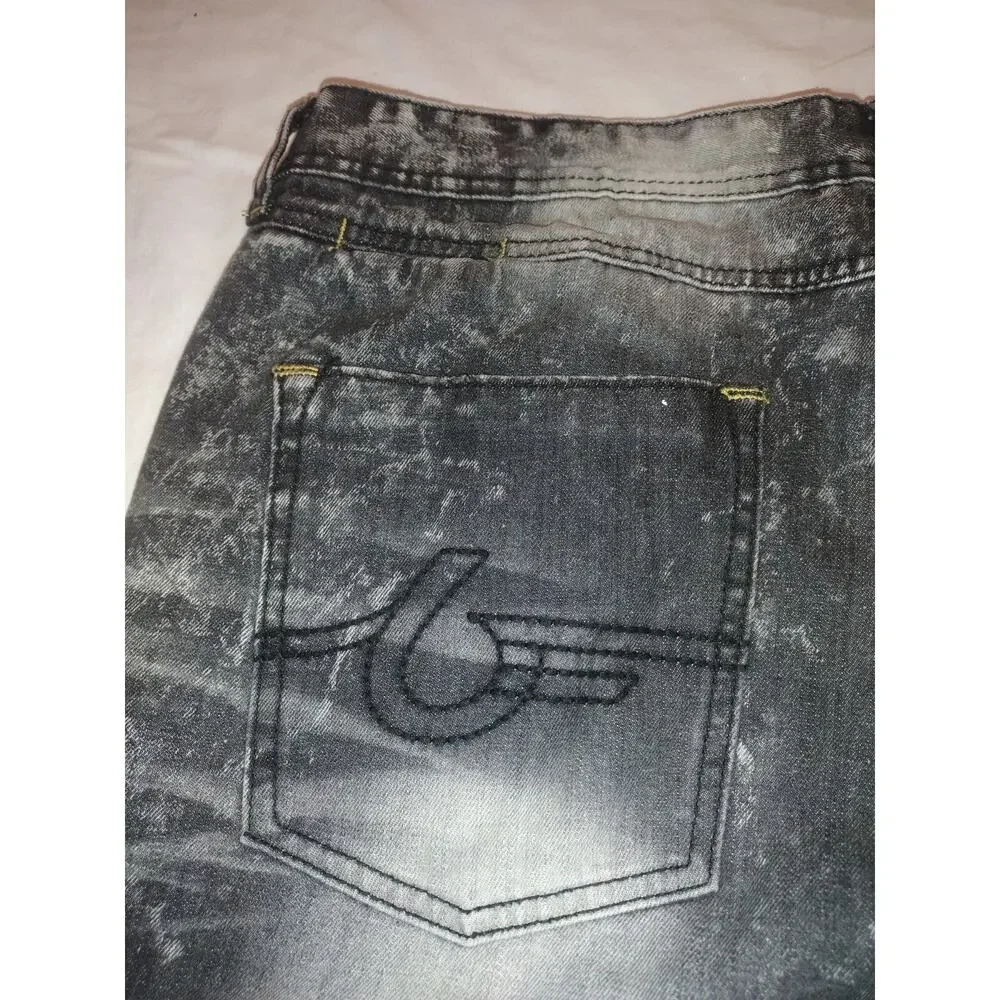 Men's Born Fly Black denim shorts size 40 Anytown Ripped Distressed